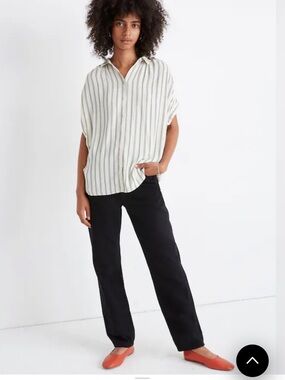 Madewell Central Drapey Shirt,  grey and white, XS